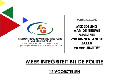 AIG - 12 voorstellen voor een meer integere politie